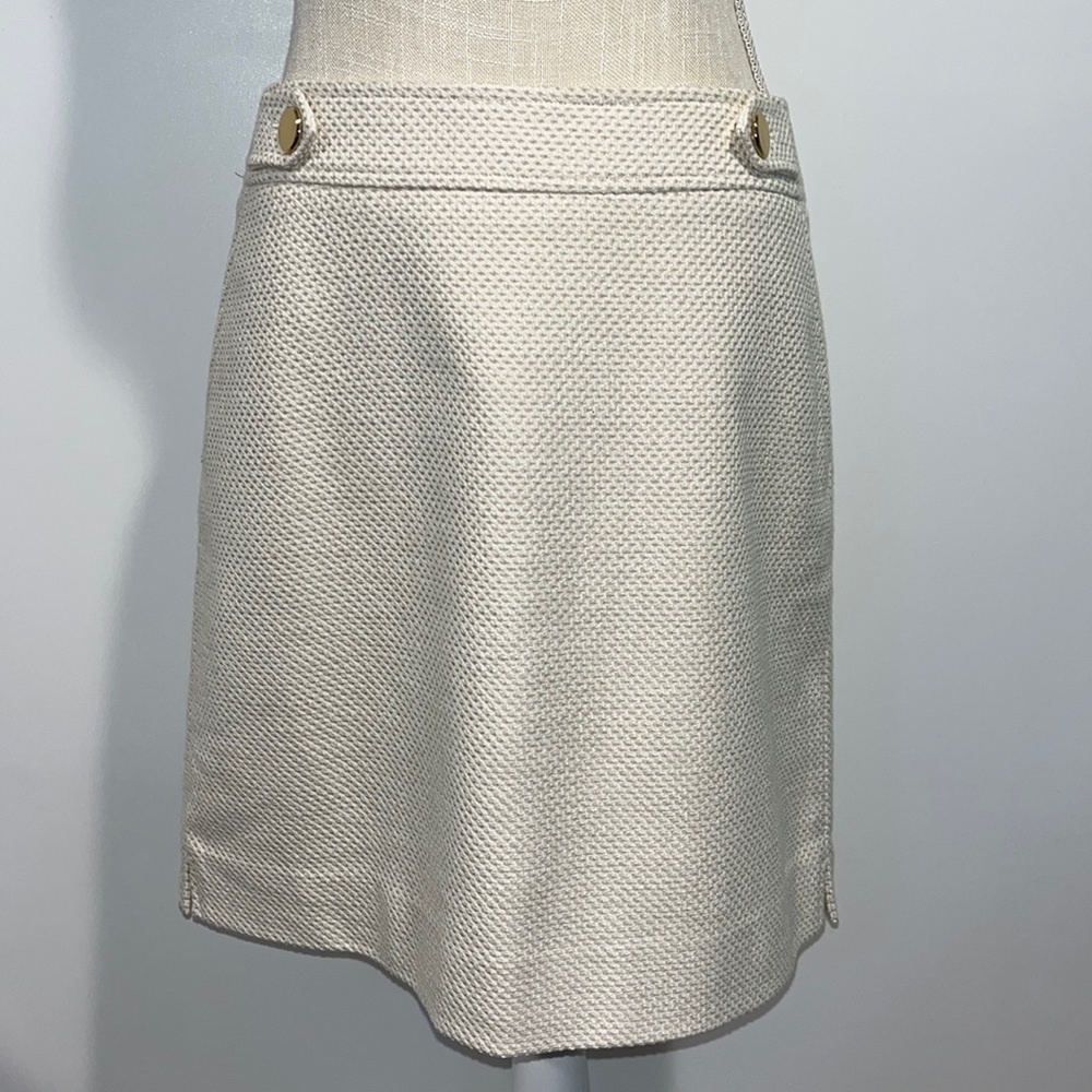 Ann Taylor Tweed Button Waist Skirt